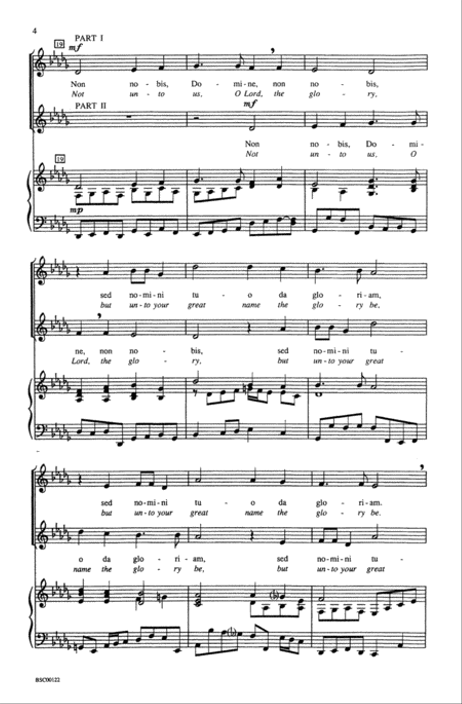 Non Nobis Domine (Not Unto Us, O Lord) 2-Part scores gallery preview page 4