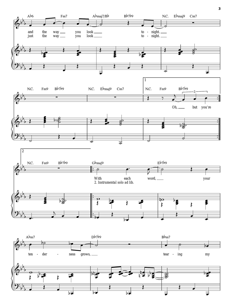 The Way You Look Tonight Piano, Vocal scores gallery preview page 3