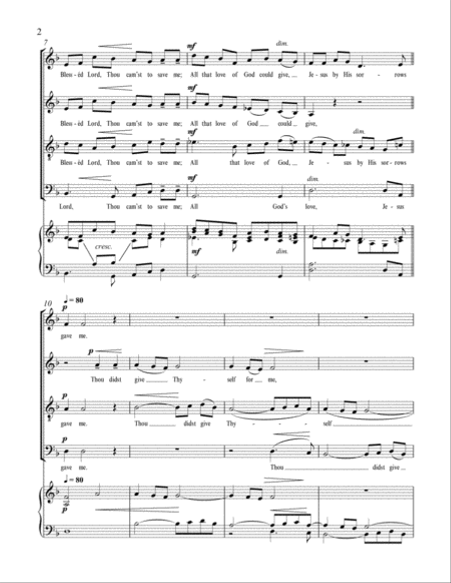 Let Thy blood in mercy poured 4-Part scores gallery preview page 3