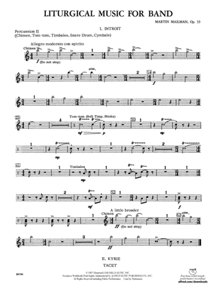 Liturgical Music for Band, Op. 33: 2nd Percussion