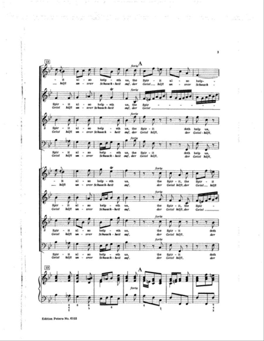 Motet II BWV 226 (The Spirit also helpeth us) 4-Part scores gallery preview page 4