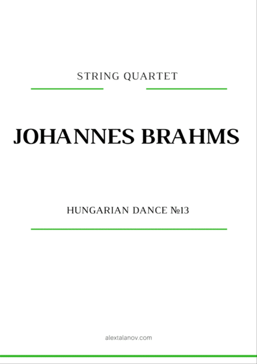 Hungarian Dance №13 String Quartet scores gallery preview page 1