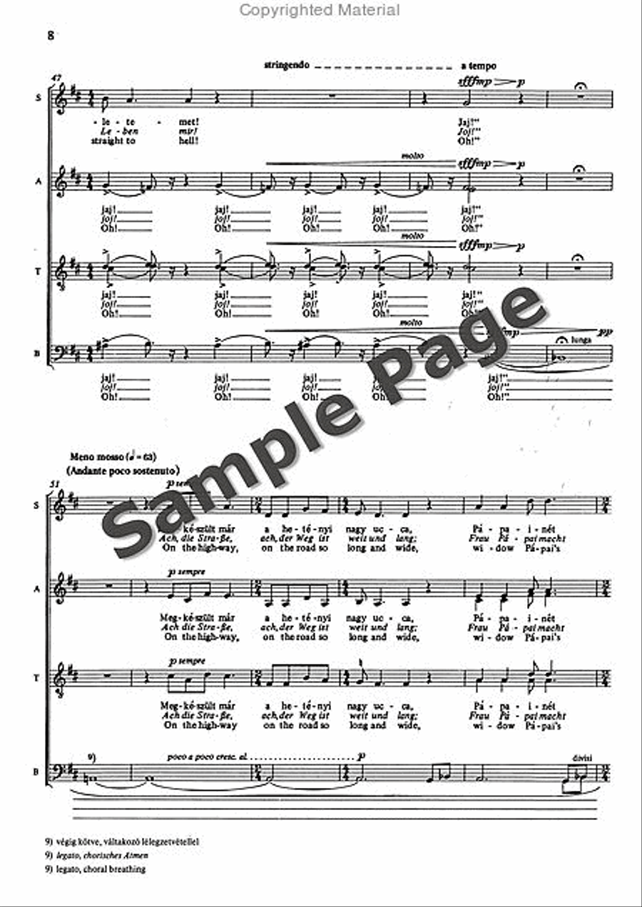 Widow Papai 4-Part scores gallery preview page 9