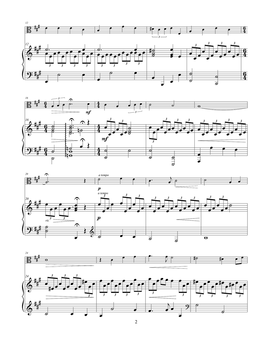 'Tis Sweet to Sing the Matchless Love / Jesus of Nazareth medley (Viola Solo) Piano scores gallery preview page 2