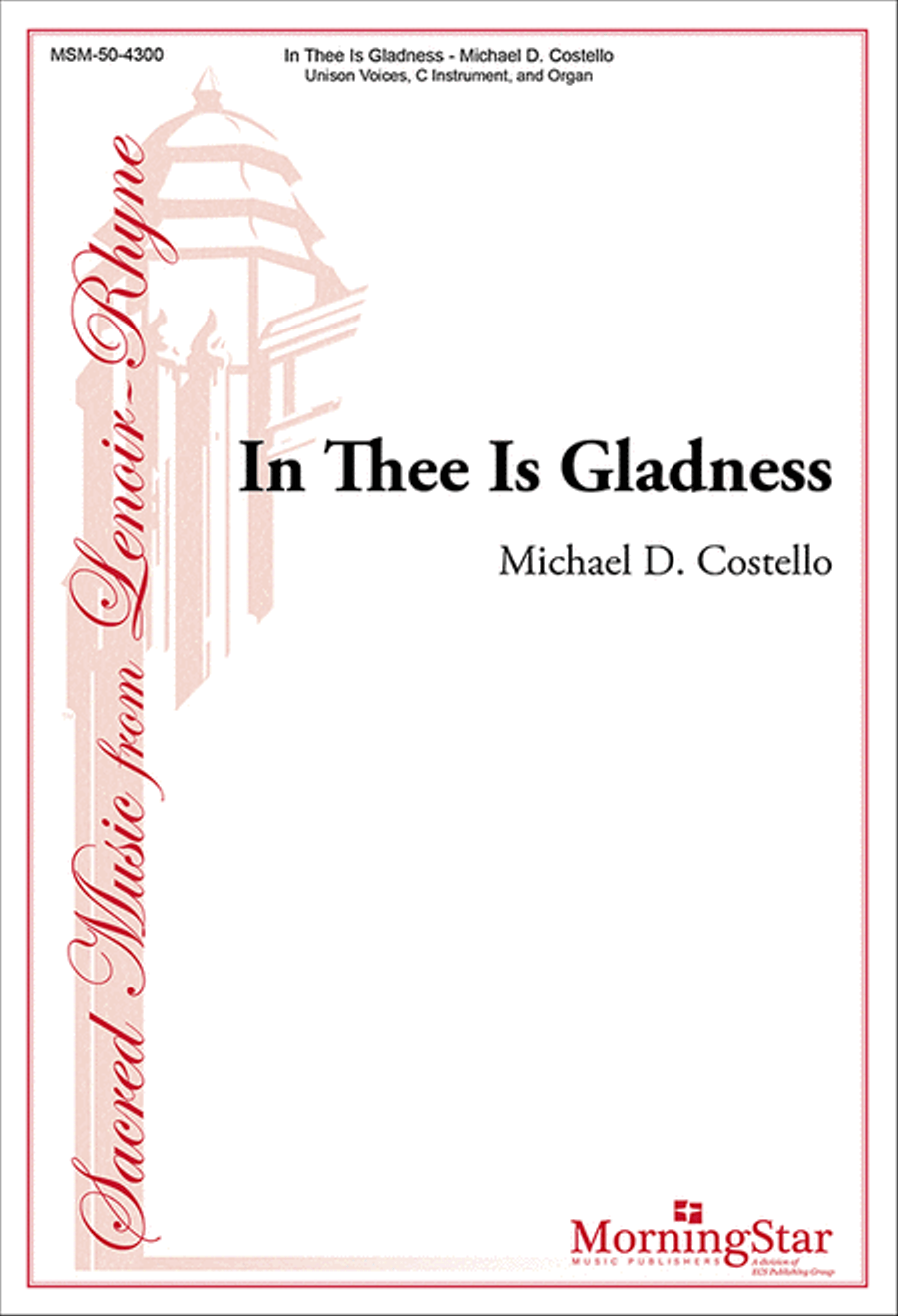 In Thee Is Gladness Unison Choir scores gallery preview page 1