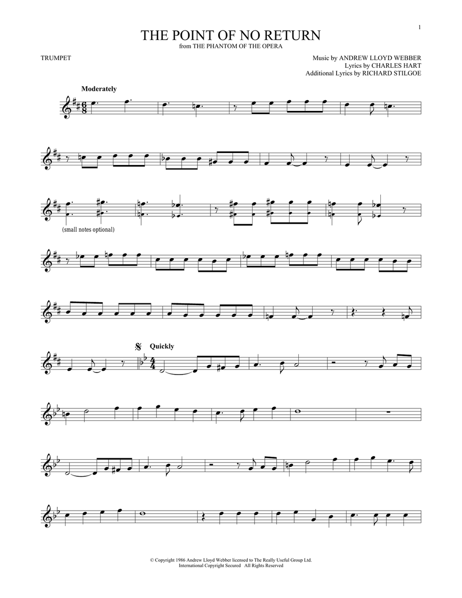 The Point Of No Return (from The Phantom Of The Opera)