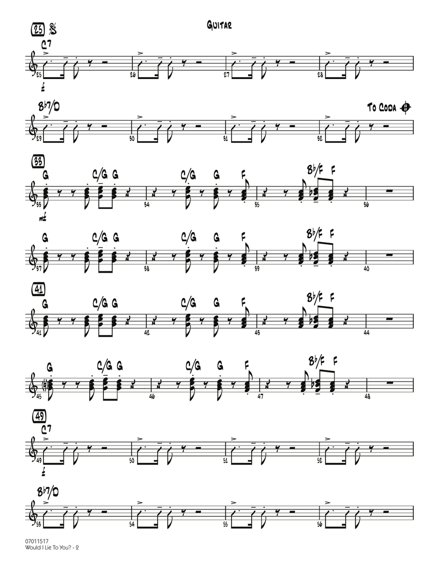 Would I Lie to You? - Guitar Jazz Ensemble scores gallery preview page 2