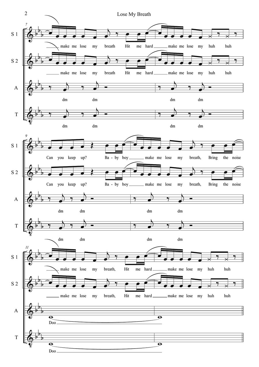 Lose My Breath 4-Part scores gallery preview page 2