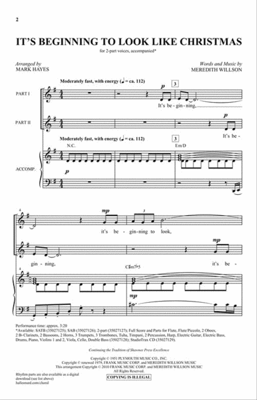 It's Beginning to Look Like Christmas 2-Part scores gallery preview page 2