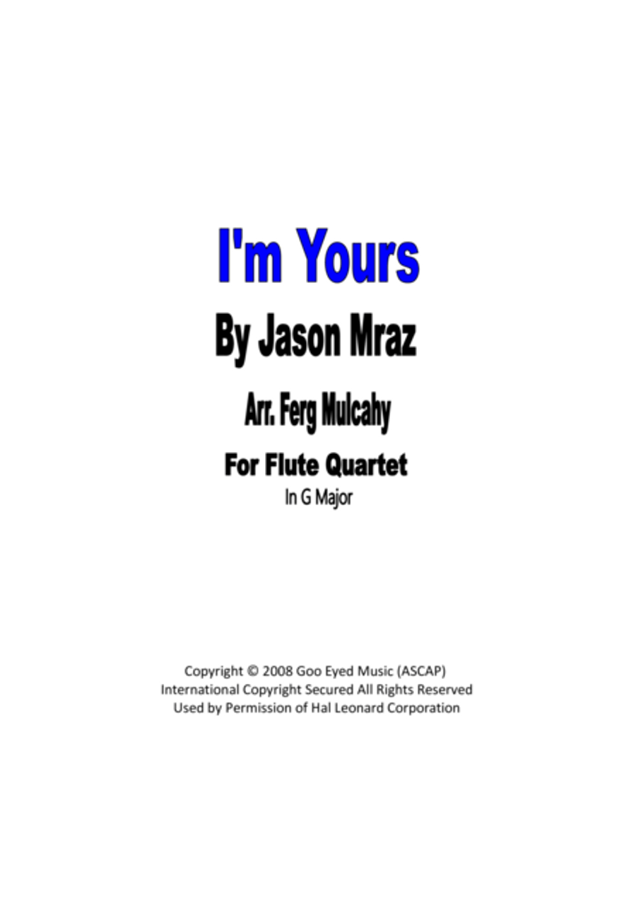 I'm Yours I'm Yours Woodwind Quartet scores gallery preview page 1