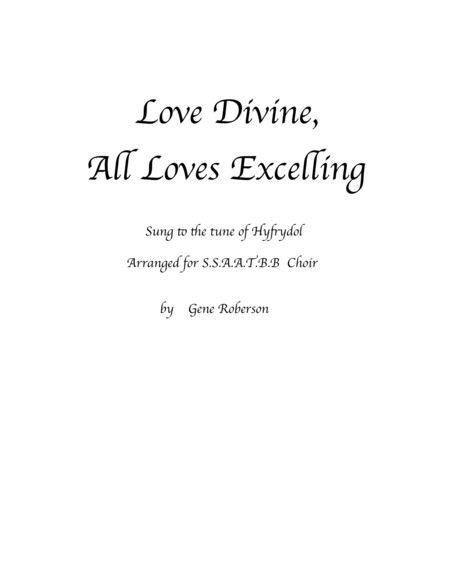 Love Divine for SATB Choir Hyfrydol tune