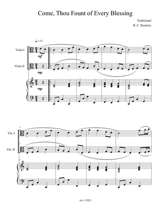 Come, Thou Fount of Every Blessing (Viola Duet with Piano Accompaniment)