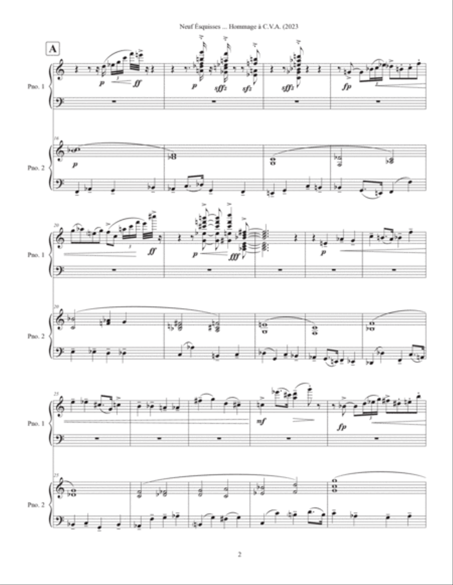 Neuf Ésquisses ... Hommage à C.V.A. (2023) Chamber Music scores gallery preview page 4