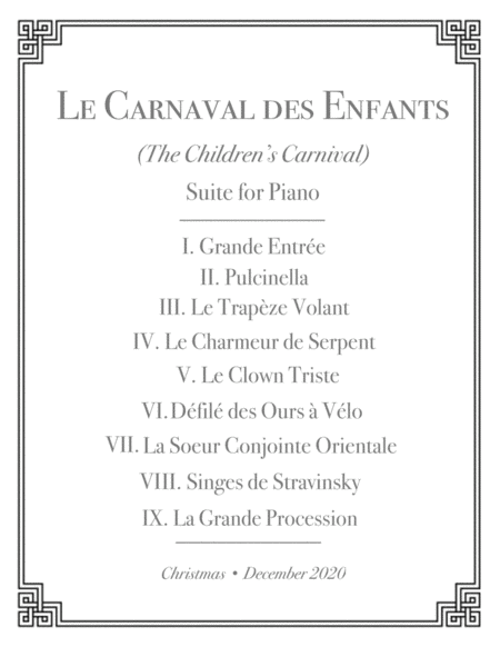 Le Carnaval des Enfants (The Children's Carnival) - Suite for Piano image number null