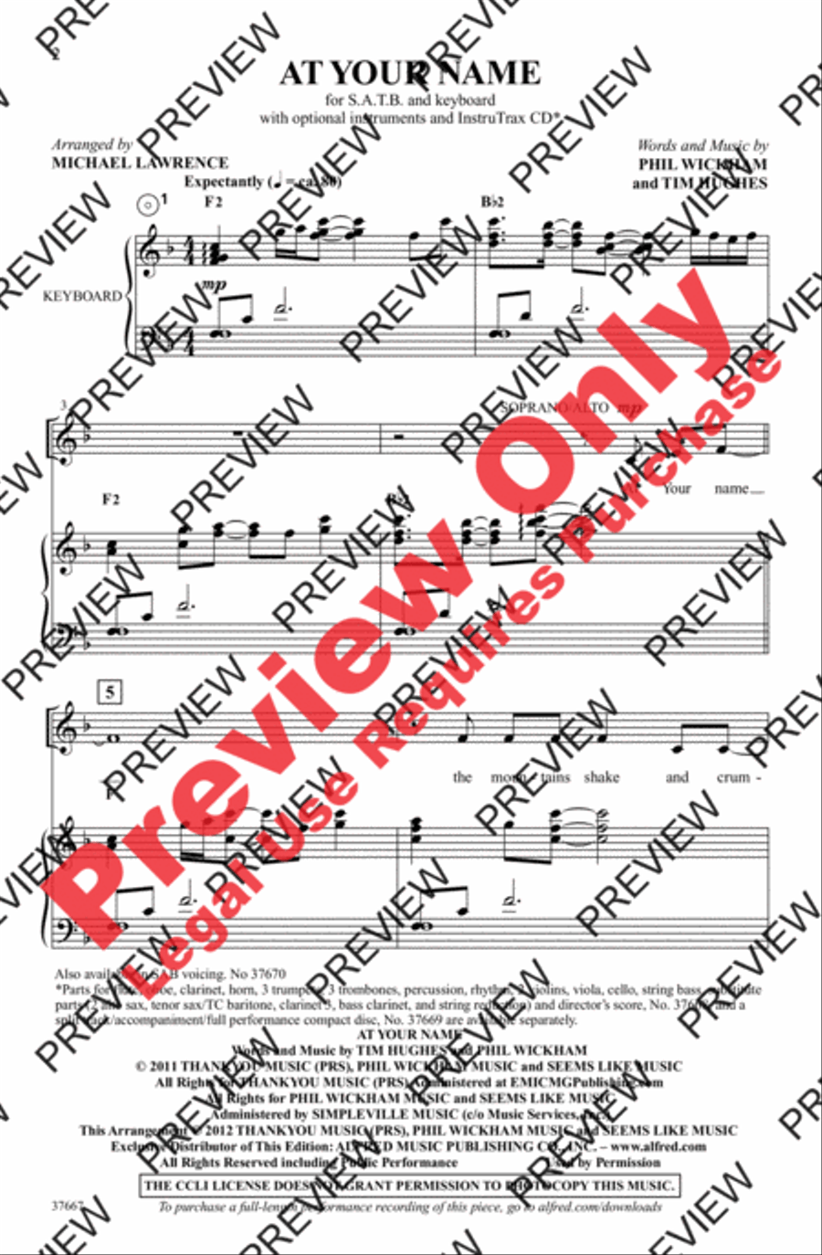 At Your Name (Yahweh, Yahweh) 4-Part scores gallery preview page 2