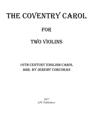 Book cover for The Coventry Carol for Two Violins