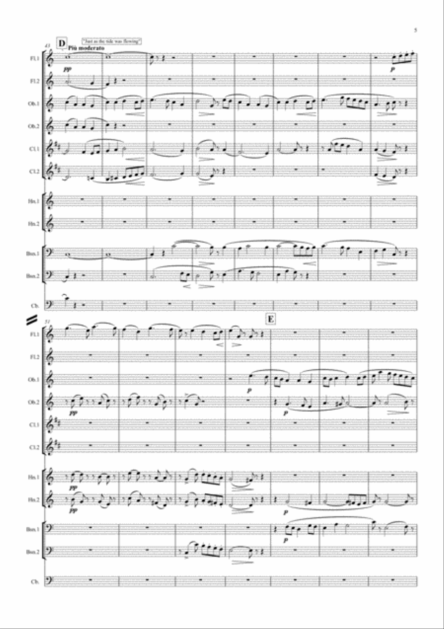 Butterworth: English Idyll No.1 - symphonic wind Woodwind Quintet scores gallery preview page 5