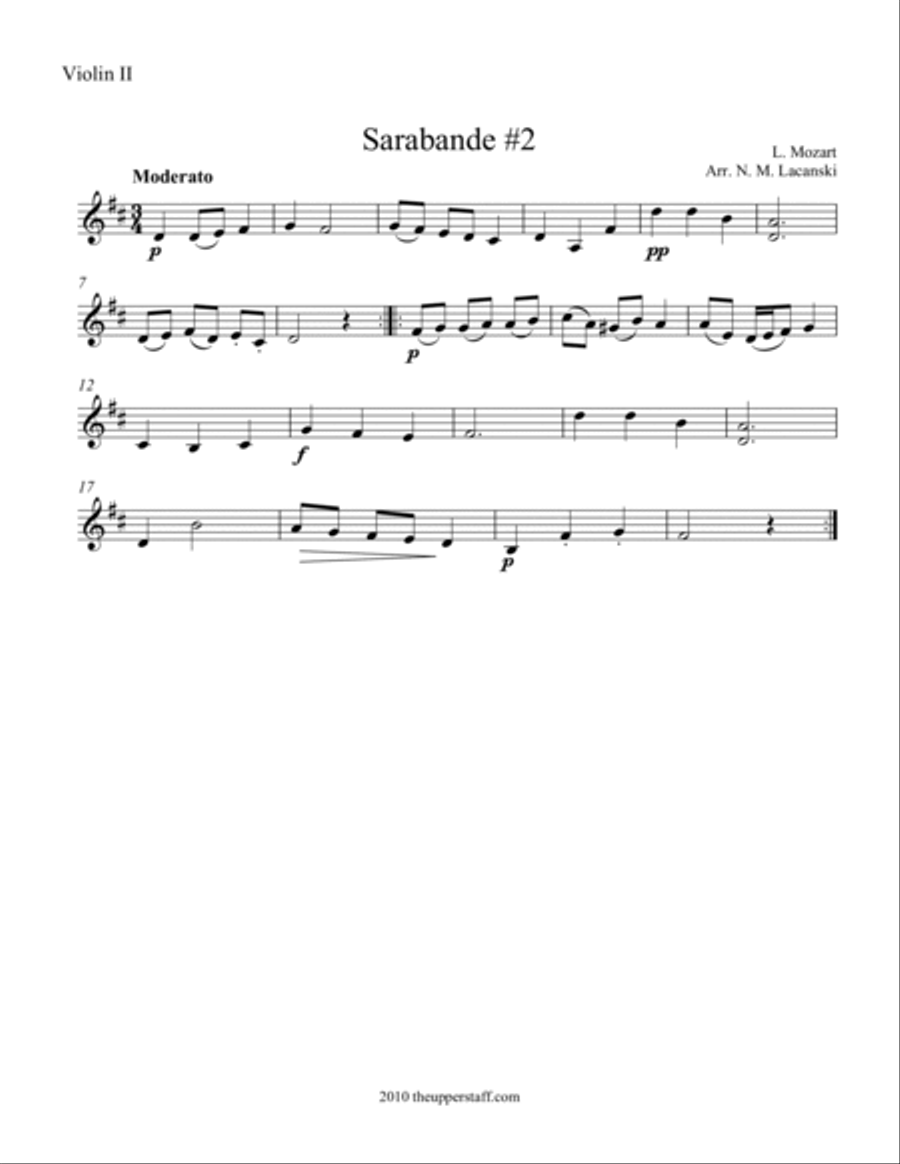 Sarabande #2 String Trio scores gallery preview page 2