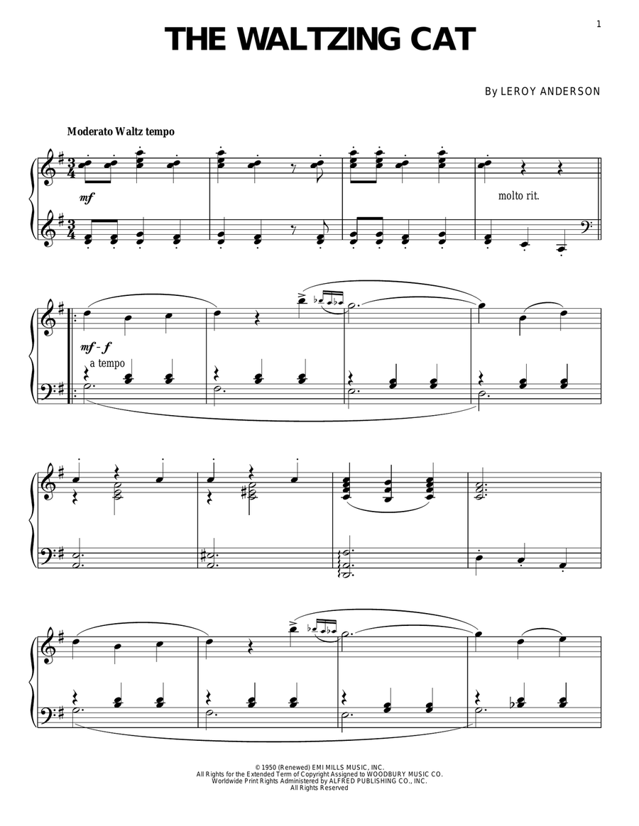The Waltzing Cat Piano Solo scores gallery preview page 1