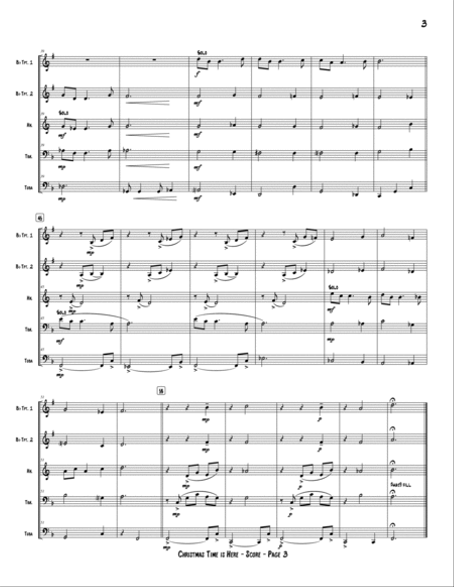 Christmas Time Is Here Brass Ensemble scores gallery preview page 5