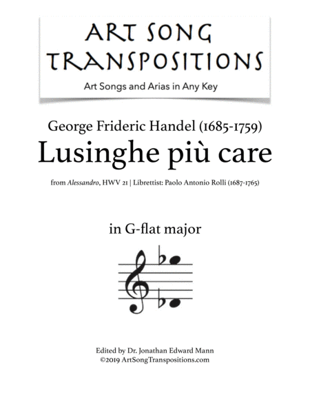 HANDEL: Lusinghe più care (transposed to G-flat major)
