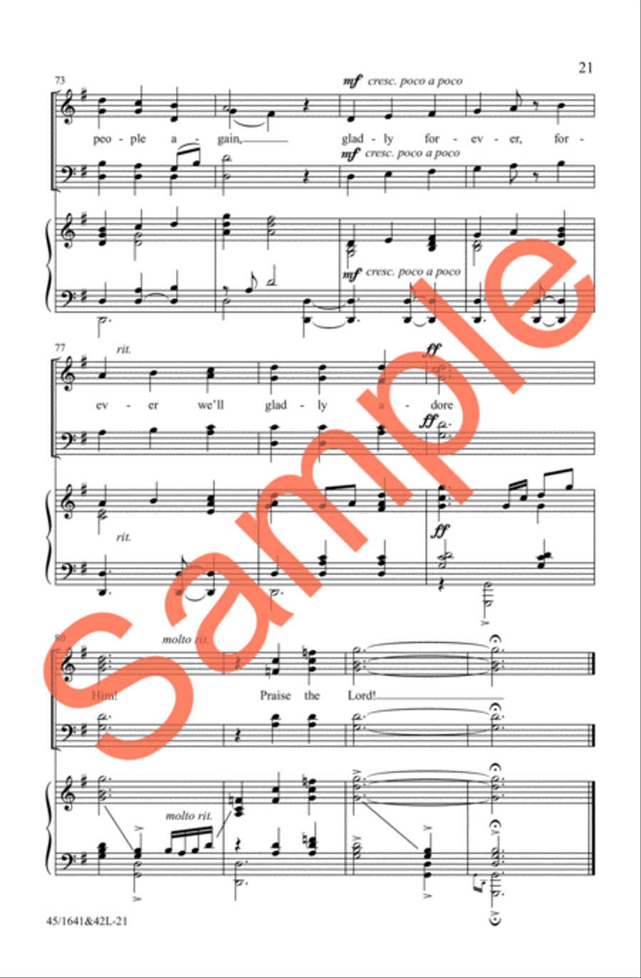 A Festival of Hymns SATB 4-Part scores gallery preview page 20