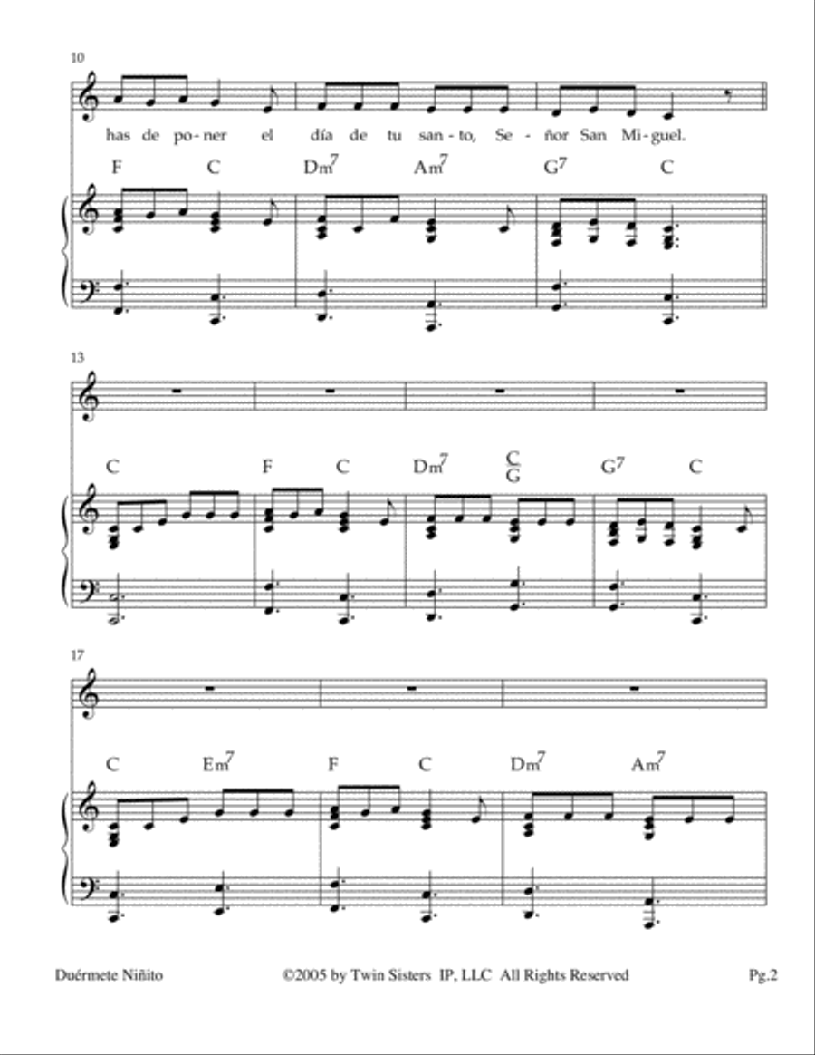 Duérmete, Niñito Voice scores gallery preview page 2
