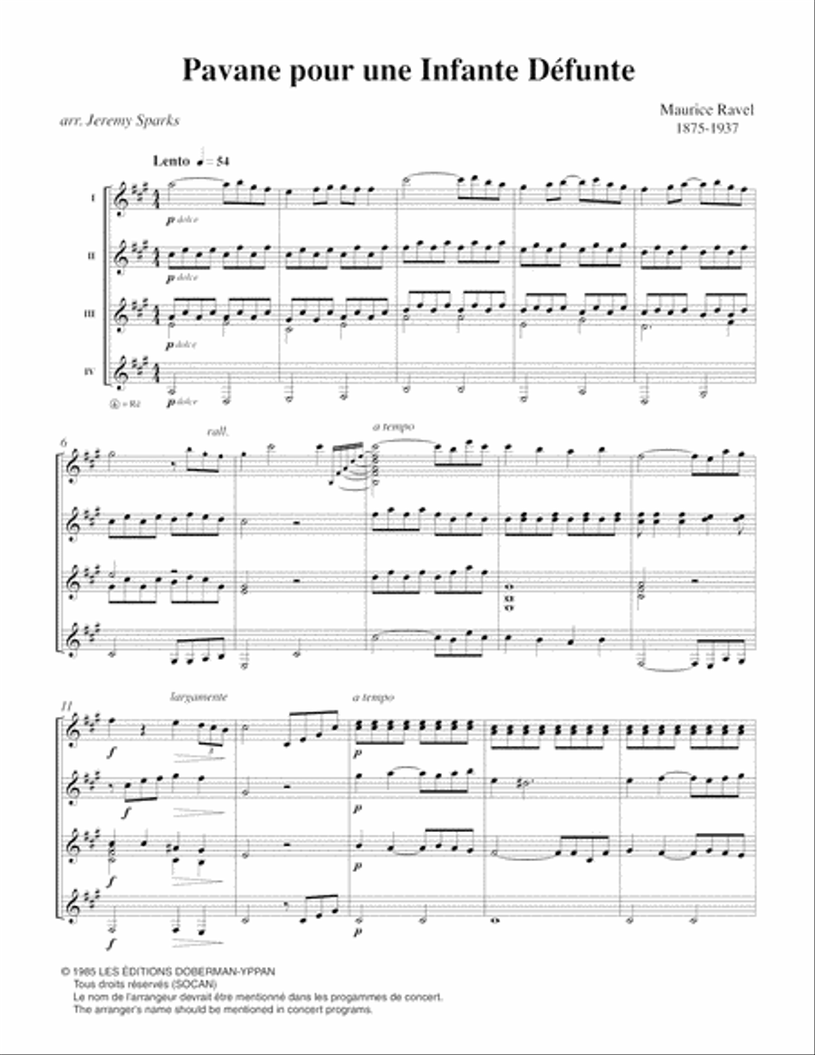 Pavane et Laideronnette Guitar Ensemble scores gallery preview page 2