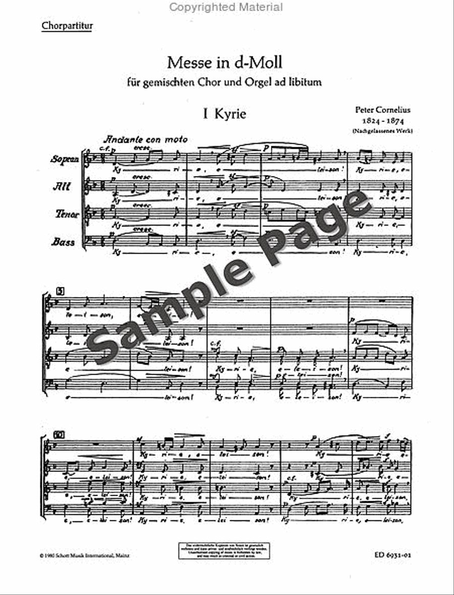 Mass in D Minor 4-Part scores gallery preview page 2