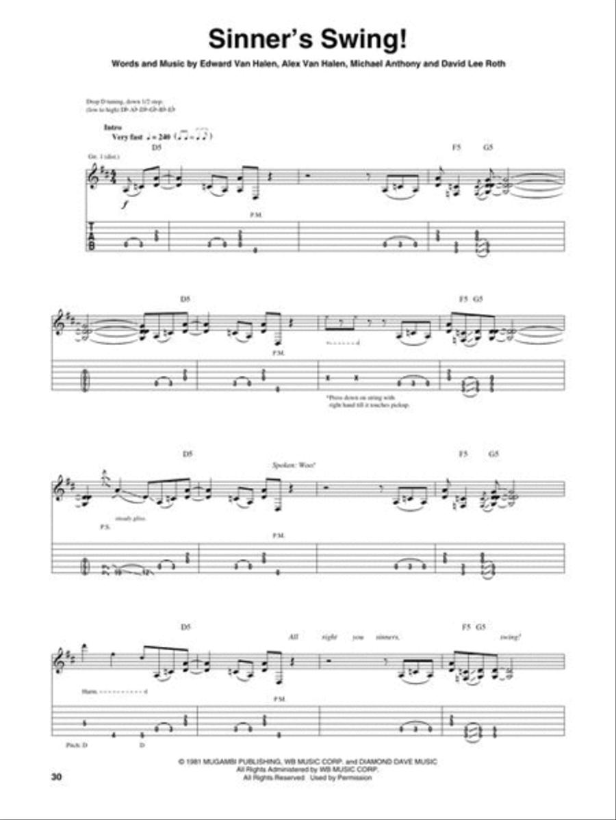 Van Halen – Fair Warning Electric Guitar scores gallery preview page 6