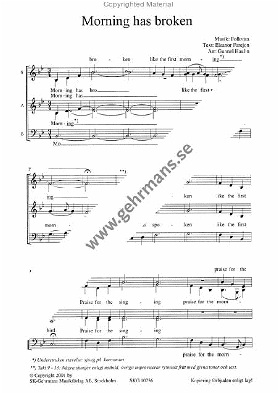 Morning has broken Morning has broken Divisi scores gallery preview page 2