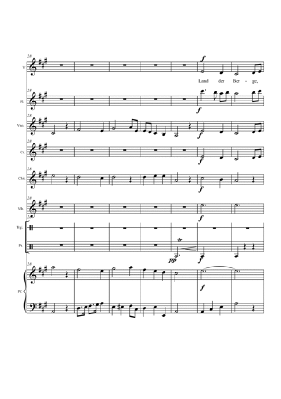 Land der Berge, Land der Strome (Austrian anthem) Unison Choir scores gallery preview page 5