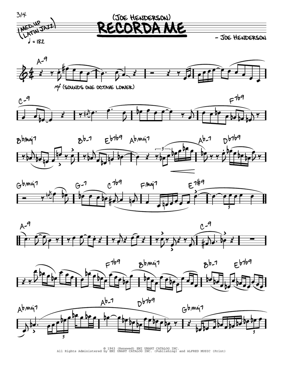 Recorda Me (solo only) Piano scores gallery preview page 1