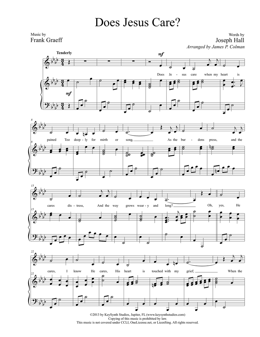Does Jesus Care? Does Jesus Care? Low Voice scores gallery preview page 3
