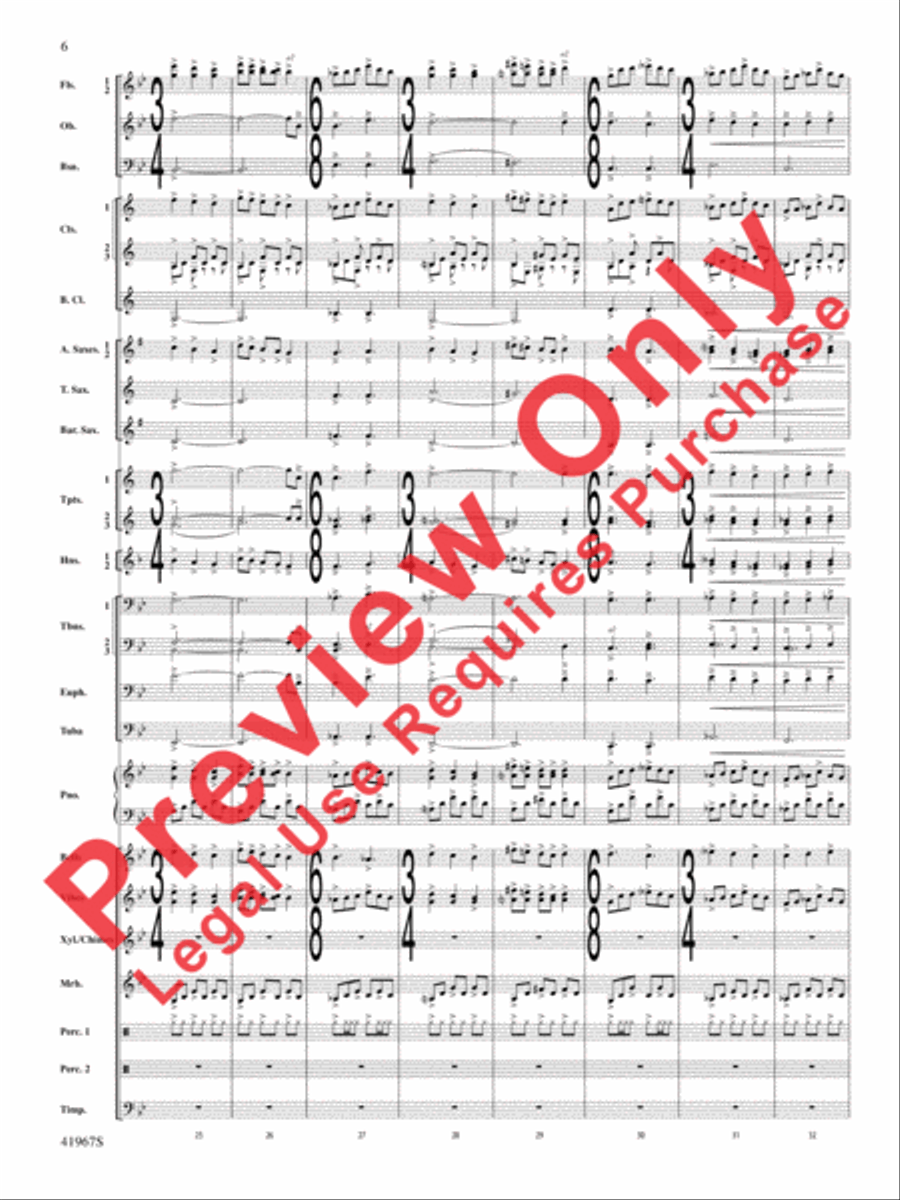Seven Hills Overture Concert Band scores gallery preview page 7