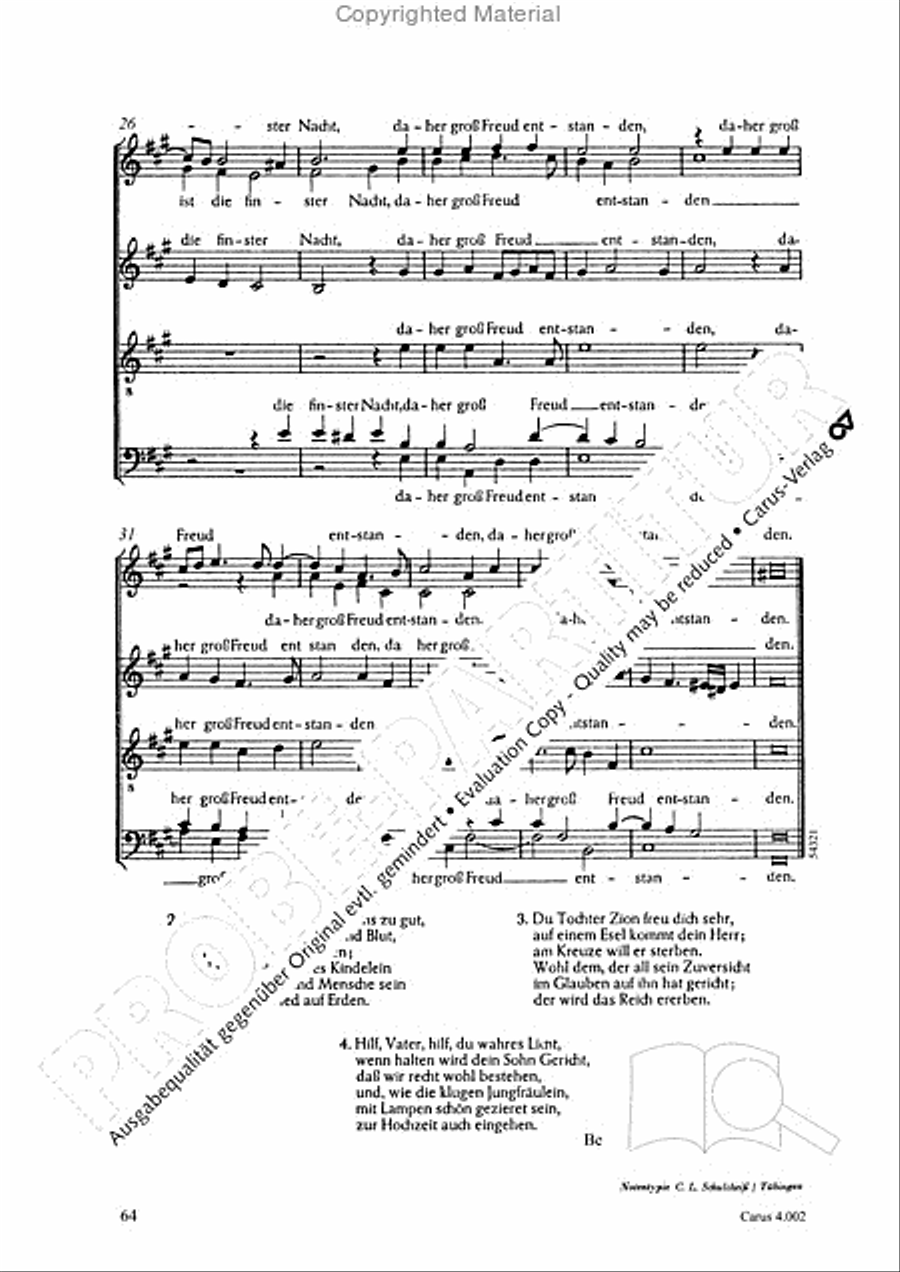 Eccard: 29 Choralbearbeitungen Collection / Songbook scores gallery preview page 65