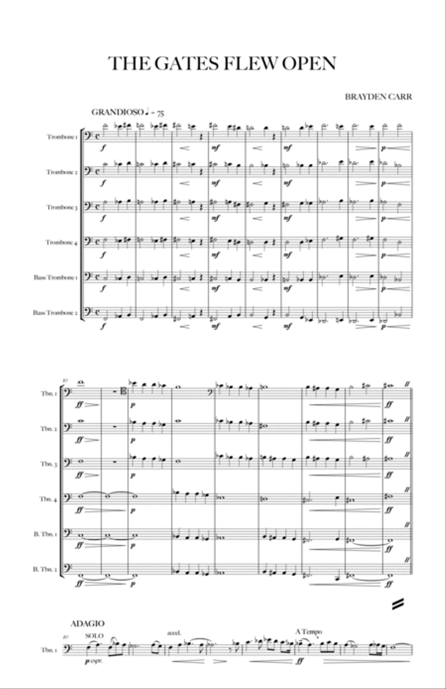 The Gates Flew Open Brass Ensemble scores gallery preview page 2