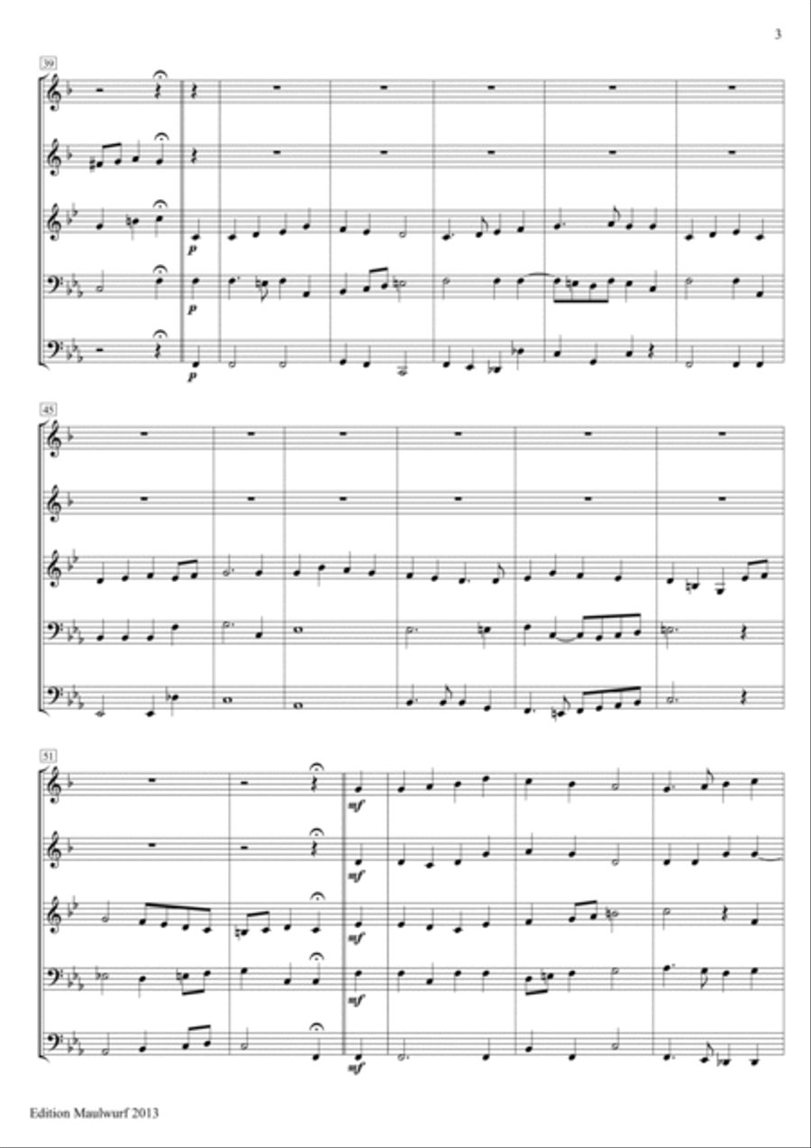 There Were Three Ravens There Were Three Ravens Brass Quintet scores gallery preview page 3