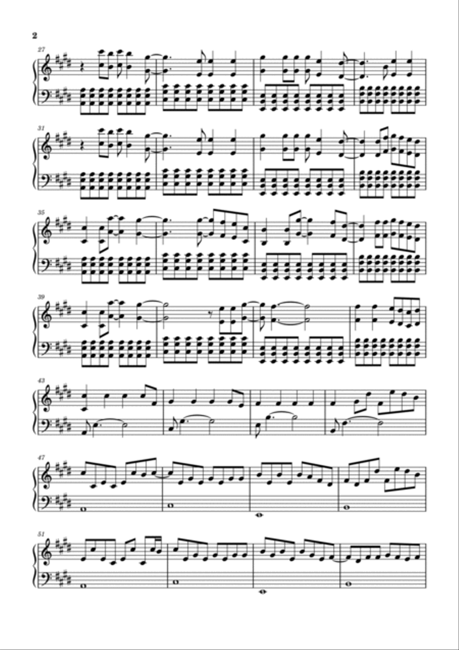 Every Breaking Wave Piano Solo scores gallery preview page 2