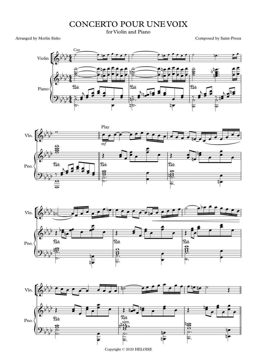 Concerto Pour Une Voix Violin Solo scores gallery preview page 1