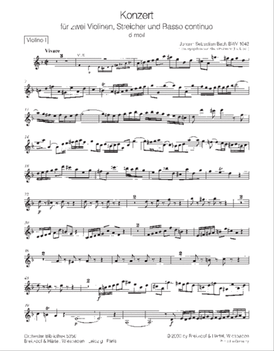 Violin Concerto in D minor BWV 1043 Orchestra scores gallery preview page 2