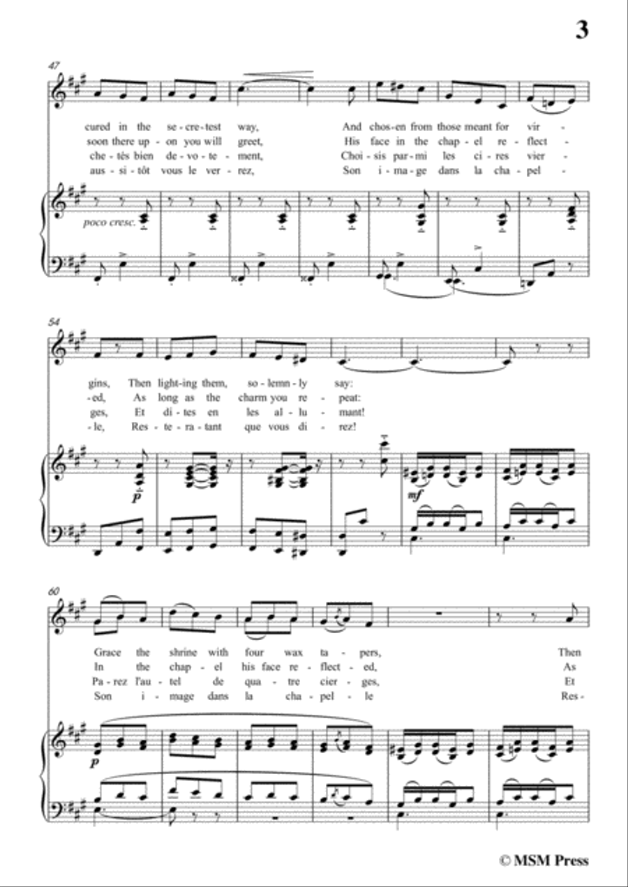 Delibes-Tant que le jour dure,from 'Jean de Nivelle',in f sharp minor,for Voice and Piano Voice Solo scores gallery preview page 5