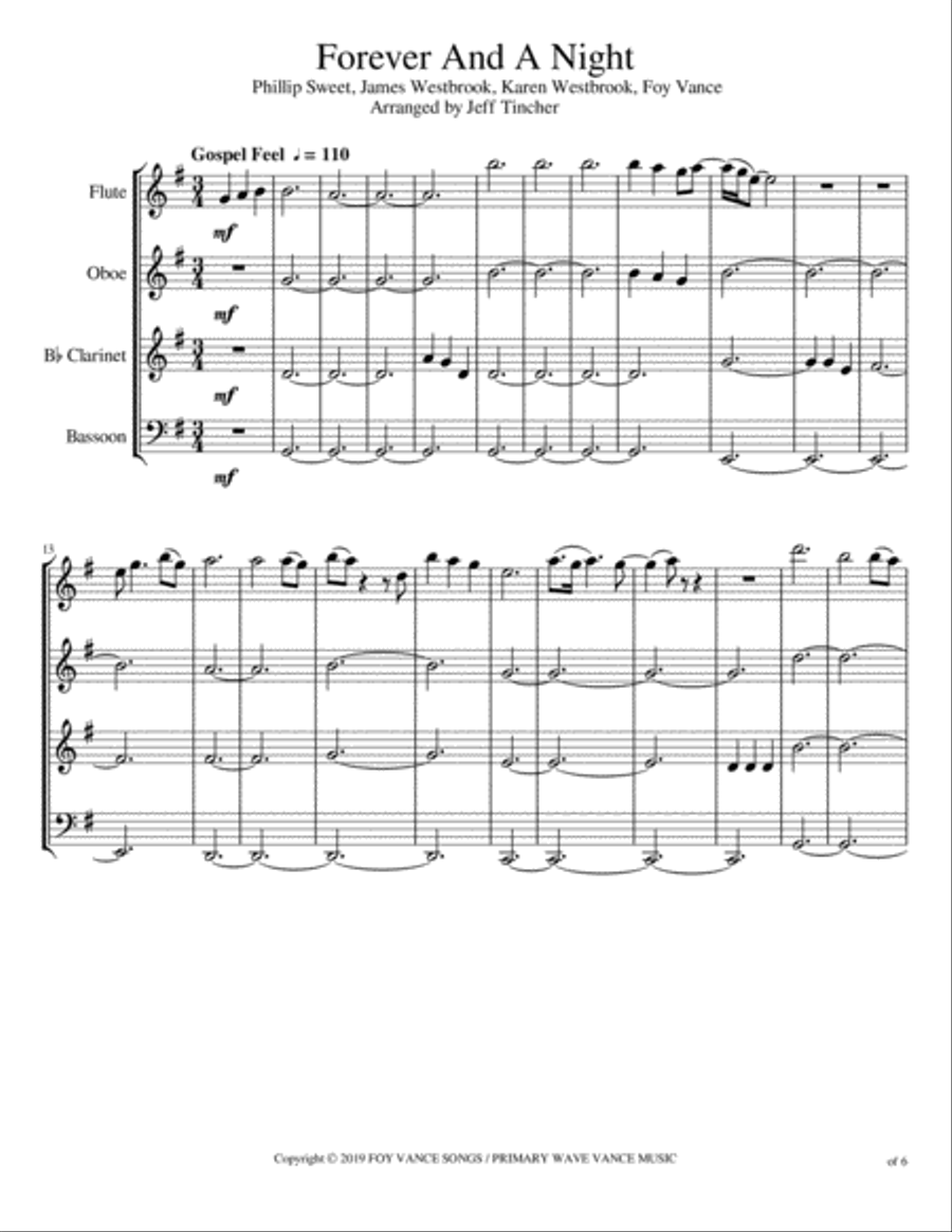 Forever And A Night Forever And A Night Woodwind Quartet scores gallery preview page 2