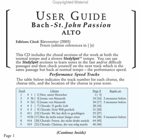 St. John Passion (CD only - no sheet music)