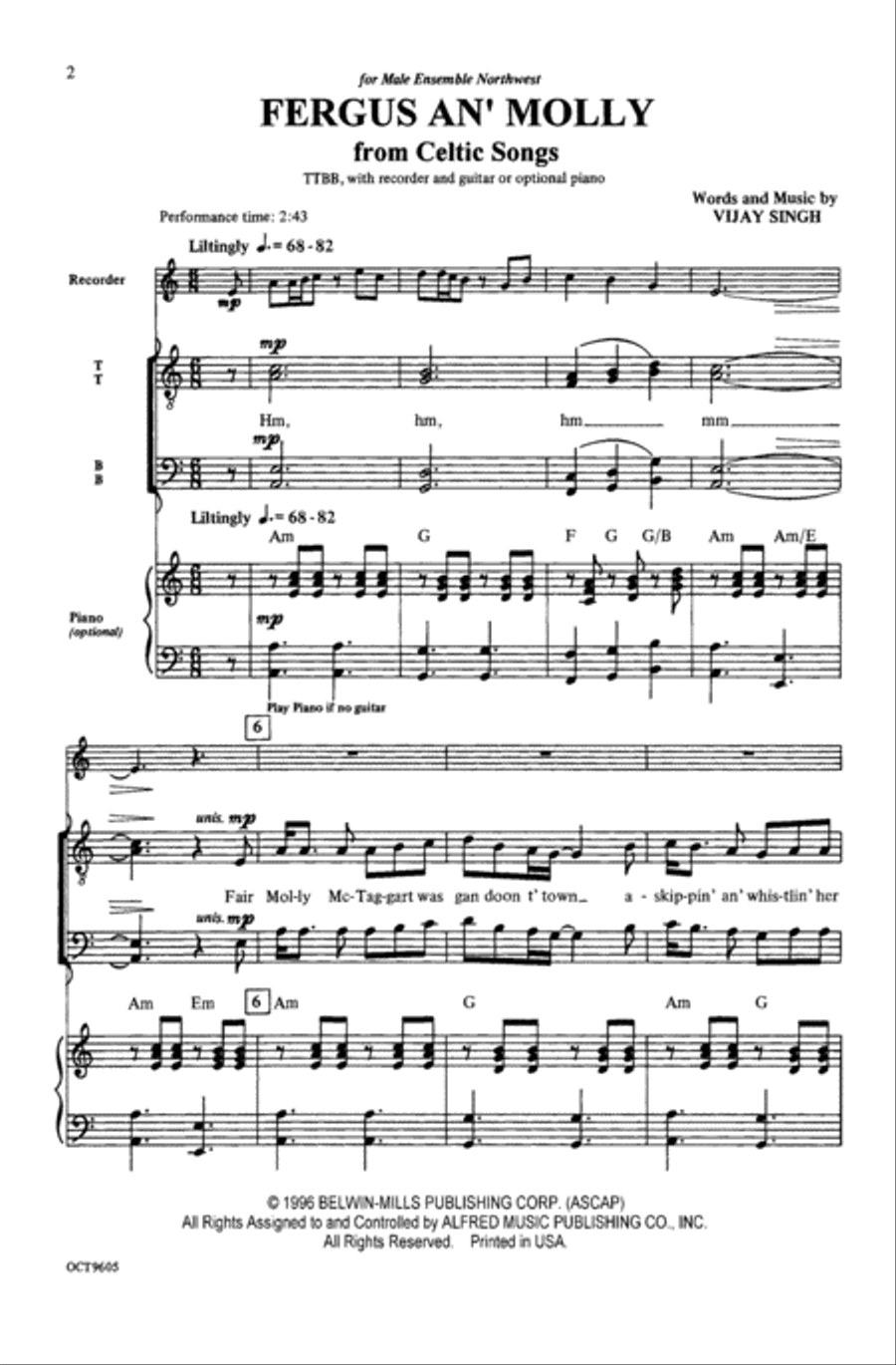Fergus an' Molly (from Celtic Songs) Choir scores gallery preview page 1