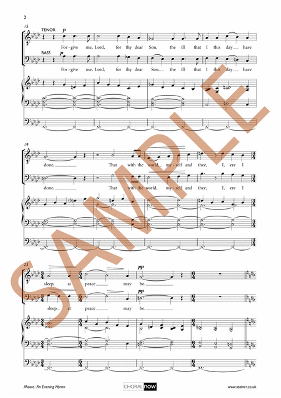 An Evening Hymn An Evening Hymn 4-Part scores gallery preview page 3