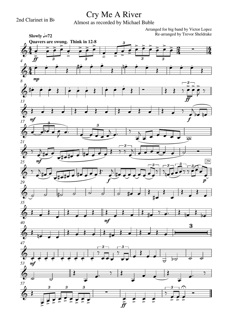 Cry me a River Concert Band scores gallery preview page 3