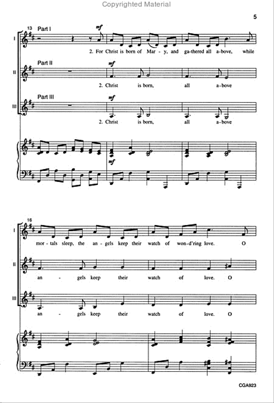 O Little Town of Bethlehem (Three-part Mixed) 3-Part scores gallery preview page 4