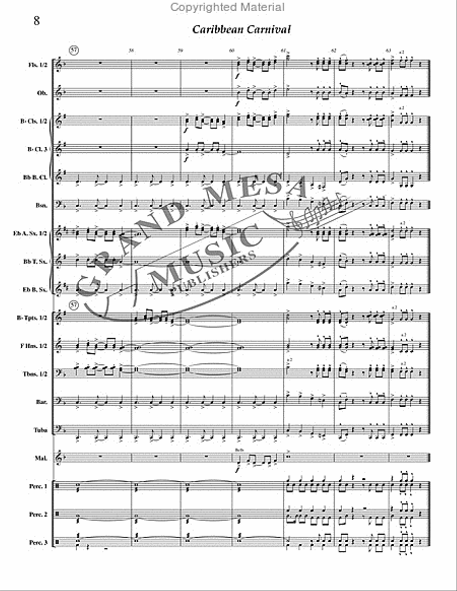 Caribbean Carnival Caribbean Carnival Concert Band scores gallery preview page 9