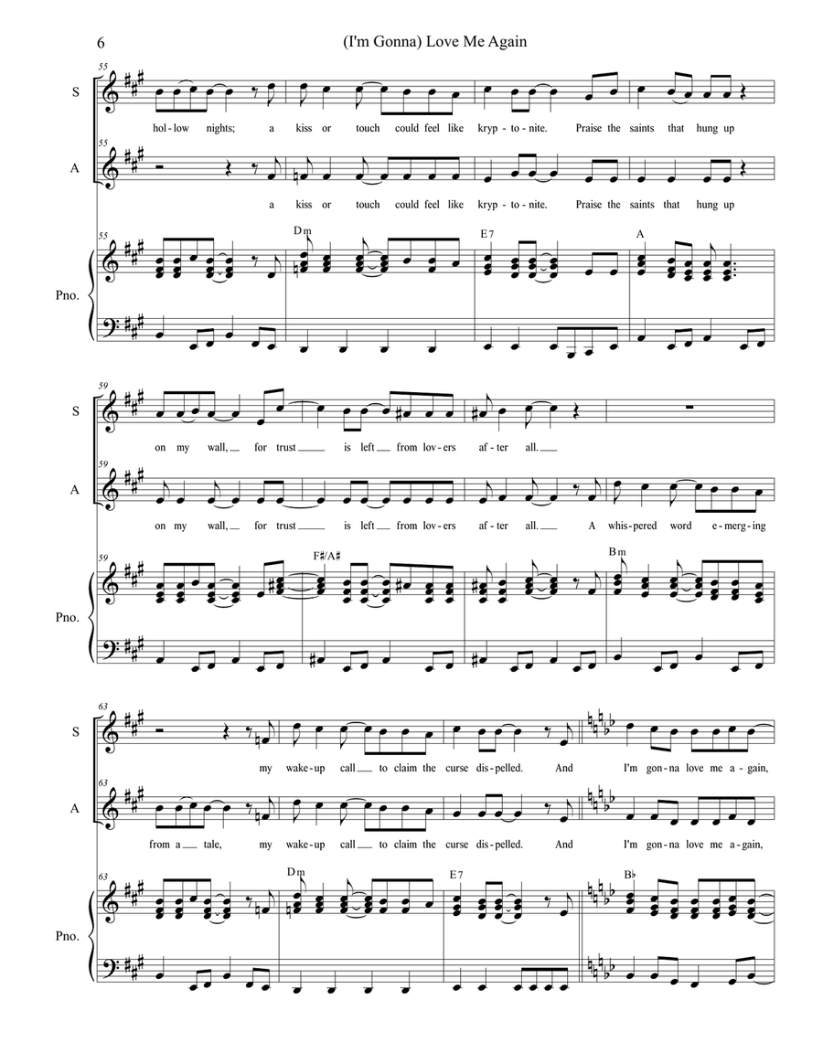 (i'm Gonna) Love Me Again Vocal Duet scores gallery preview page 6